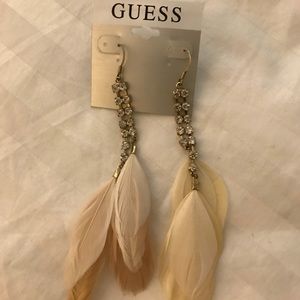 Guess feathered earrings